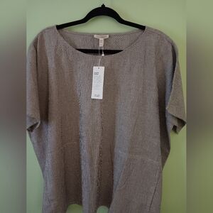 New Eileen Fisher Short Sleeve Boxy Top